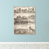 Verblijfselen, bedrijven en stad Eyota Canvas Afdruk (Insitu (Houten vloer))