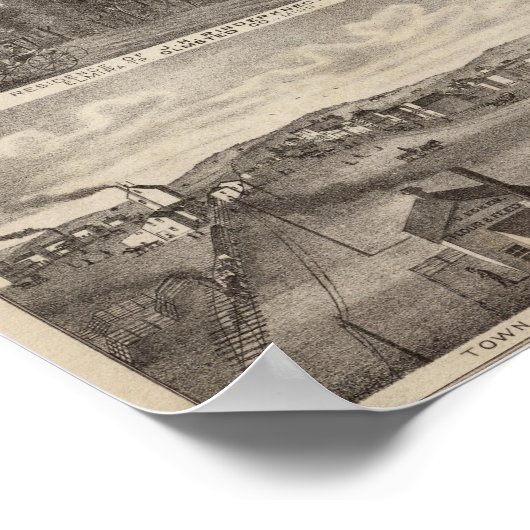 Verblijfselen, bedrijven en stad Eyota Poster (Hoek)