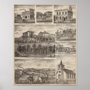 Verblijfselen, bedrijven en stad Eyota Poster