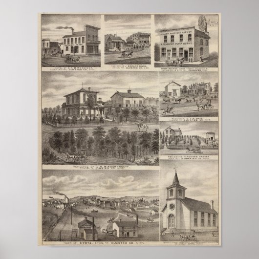 Verblijfselen, bedrijven en stad Eyota Poster (Voorkant)