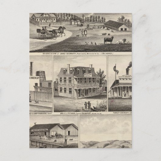 Verblijfselen, boerderijen, bedrijven briefkaart (Voorkant)