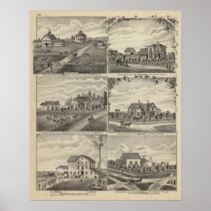 Verblijfselen, Boerderijen, Mill in Litchfield, Mi Poster