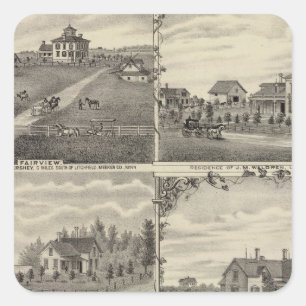 Verblijfselen, Boerderijen, Mill in Litchfield, Mi Vierkante Sticker