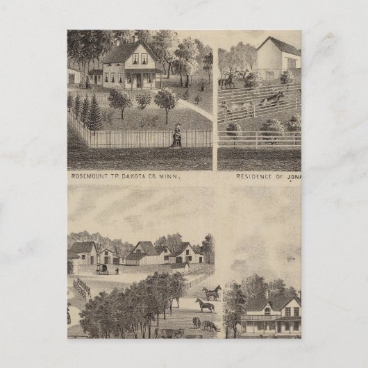 Verblijfselen en Barns, Minnesota Briefkaart (Voorkant)