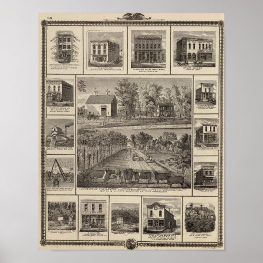 Verblijfselen en bedrijven in Muscatine Poster (Voorkant)