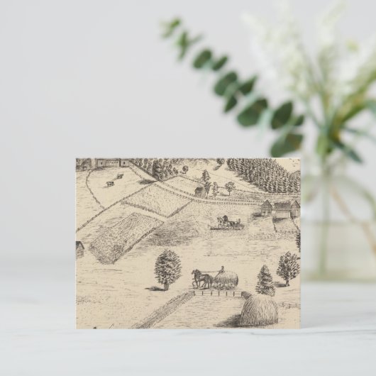 Verblijfselen en boerderij in New Haven Briefkaart (Staand voorkant)