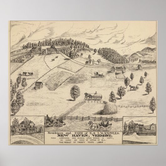 Verblijfselen en boerderij in New Haven Poster (Voorkant)