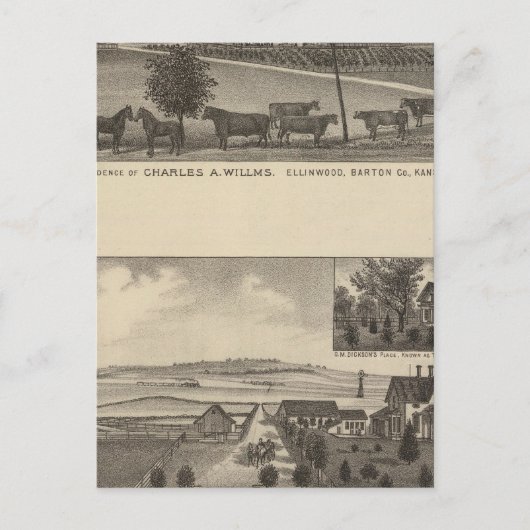 Verblijfselen en Boerderijen, Edgerton, Kansas Briefkaart (Voorkant)