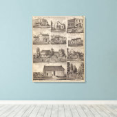 Verblijfselen en Boerderijen gebouwen, Owatonna, M Canvas Afdruk (Insitu (Houten vloer))