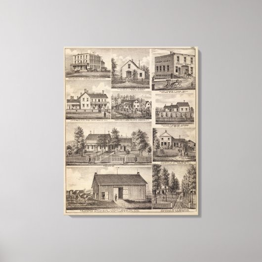 Verblijfselen en Boerderijen gebouwen, Owatonna, M Canvas Afdruk (Voorkant)