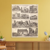 Verblijfselen en Boerderijen gebouwen, Owatonna, M Canvas Afdruk (Insitu (Woonkamer))