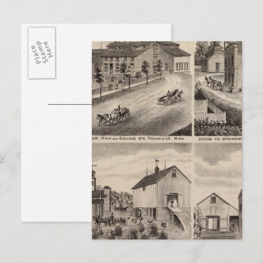 Verblijfselen en brouwerijen in Rochester, Minneso Briefkaart (Voorkant / Achterkant)