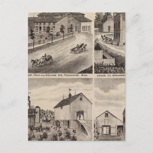 Verblijfselen en brouwerijen in Rochester, Minneso Briefkaart (Voorkant)