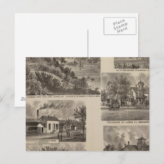 Verblijfselen en fabriek in Minnesota Briefkaart (Voorkant / Achterkant)