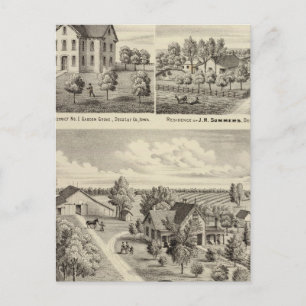 Verblijfselen en school in de Garden Grove Briefkaart