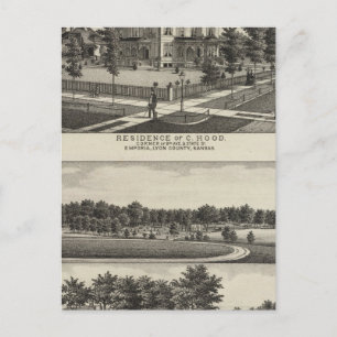 Verblijfselen, Grove, Mills, Factory, Emporia, Kan Briefkaart