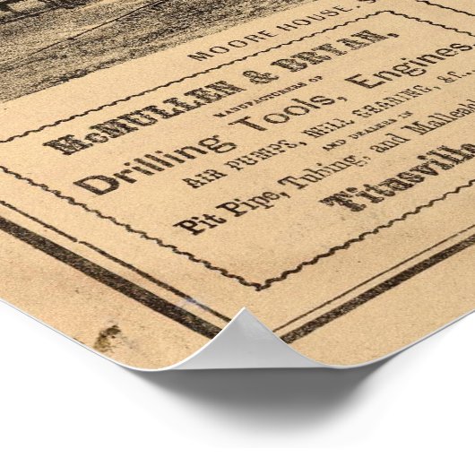 Verblijfselen, hotels, Titusville, Franklin Poster (Hoek)