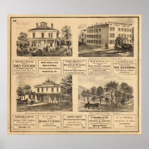 Verblijfselen, hotels, Titusville, Franklin Poster