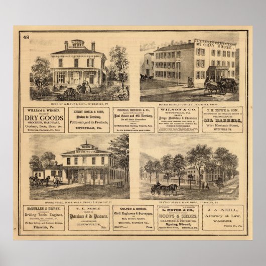 Verblijfselen, hotels, Titusville, Franklin Poster (Voorkant)
