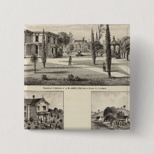 Verblijfselen, klooster vierkante button 5,1 cm (Voorkant)