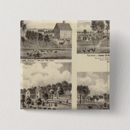 Verblijfselen van de slib vierkante button 5,1 cm (Voorkant)