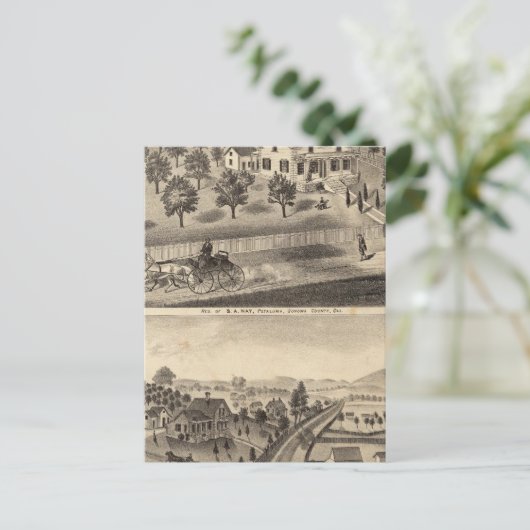 Verblijfselen van SA Nay en DM Winans Briefkaart (Staand voorkant)