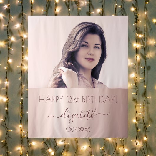 Verblijfsfeest roos gouden roze wandkleed