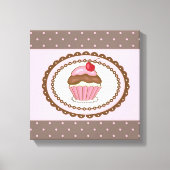 Verblijfskaart met cupcake canvas afdruk (Voorkant)