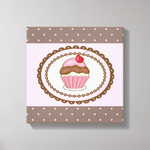 Verblijfskaart met cupcake canvas afdruk
