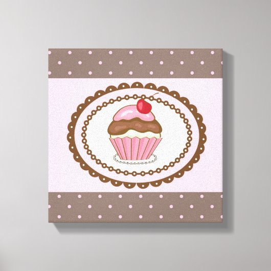 Verblijfskaart met cupcake canvas afdruk (Voorkant)
