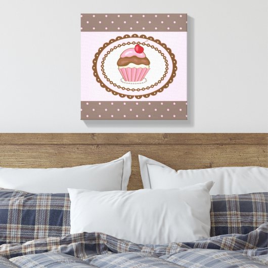 Verblijfskaart met cupcake canvas afdruk (Insitu (Slaapkamer))