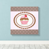 Verblijfskaart met cupcake canvas afdruk (Insitu (Houten vloer))