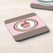 Verblijfskaart met cupcake drankjes onderzetter (Linkerzijde)