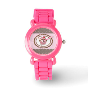 Verblijfskaart met cupcake horloge