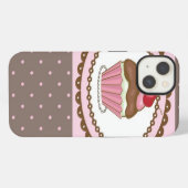 Verblijfskaart met cupcake iPhone hoesje (Achterkant horizontaal)