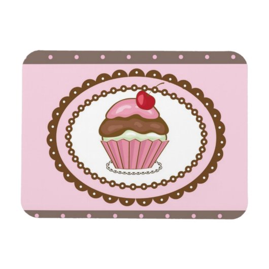 Verblijfskaart met cupcake magneet (Horizontaal)