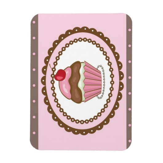 Verblijfskaart met cupcake magneet (Verticaal)