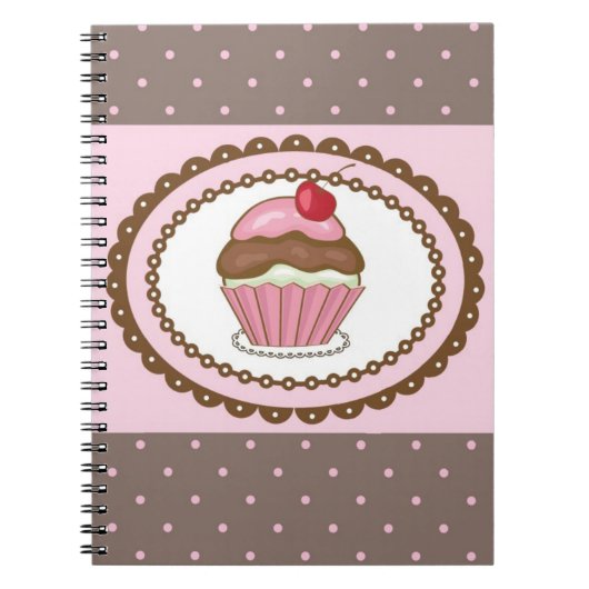 Verblijfskaart met cupcake notitieboek (Voorkant)