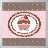 Verblijfskaart met cupcake poster (Voorkant)