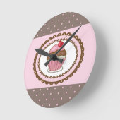 Verblijfskaart met cupcake ronde klok (Hoek)