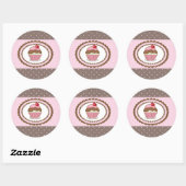 Verblijfskaart met cupcake ronde sticker (Vel)