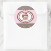 Verblijfskaart met cupcake ronde sticker (Tas)