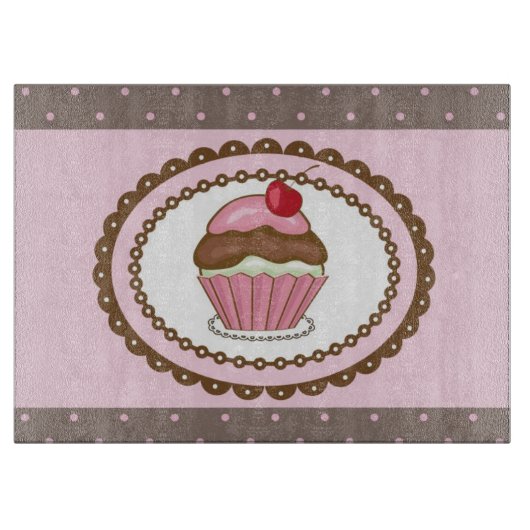 Verblijfskaart met cupcake snijplank (Voorkant)