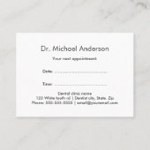 Verblijfskaarten voor tandheelkundig gebruik - gri afsprakenkaartje (Achterkant)