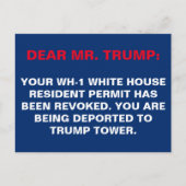 Verblijfsvergunning Witte Huis ingetrokken Briefkaart (Voorkant)