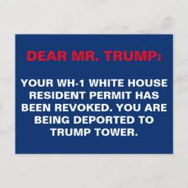 Verblijfsvergunning Witte Huis ingetrokken Briefkaart