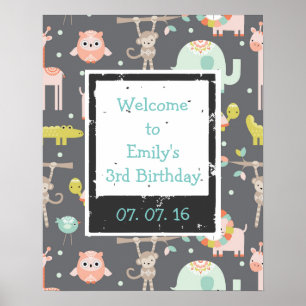 Verblijfsvriendelijk wilde dieren - Birthday Welko Poster