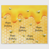 Verblijfsvriendelijke hommels, honingraatdruppels cadeaupapier (Vlak)