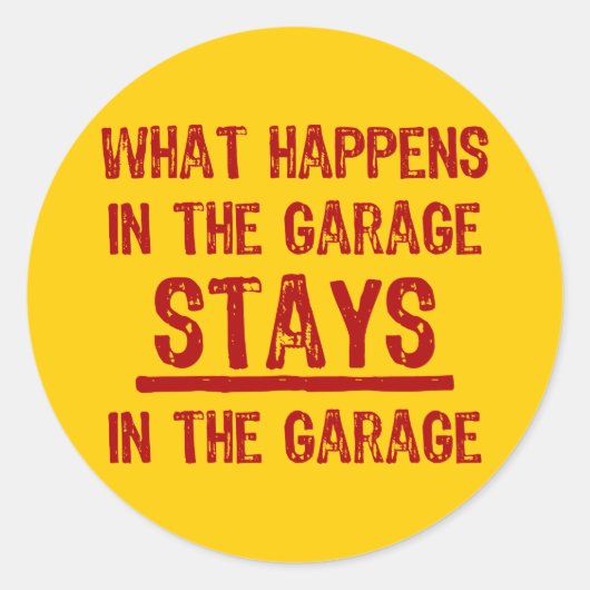 Verblijft in de garage Sticker (Voorkant)