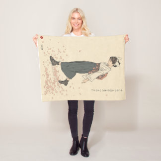 Verblijvende Lente door Akiko Yosano Kanji Fleece Deken